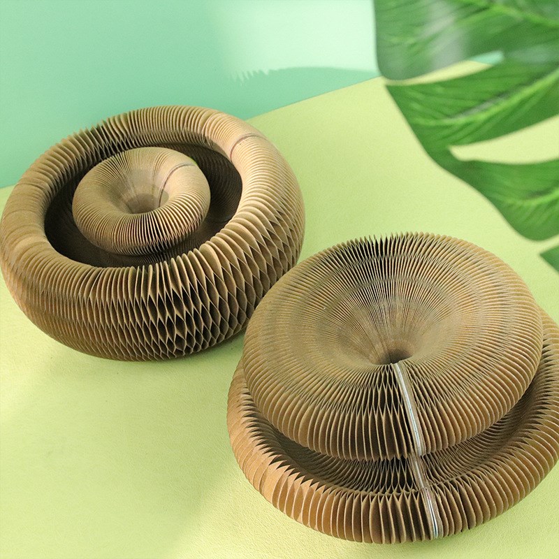 风琴猫抓板磁吸多变瓦楞纸猫咪玩具自嗨带铃铛猫磨爪耐抓猫玩具