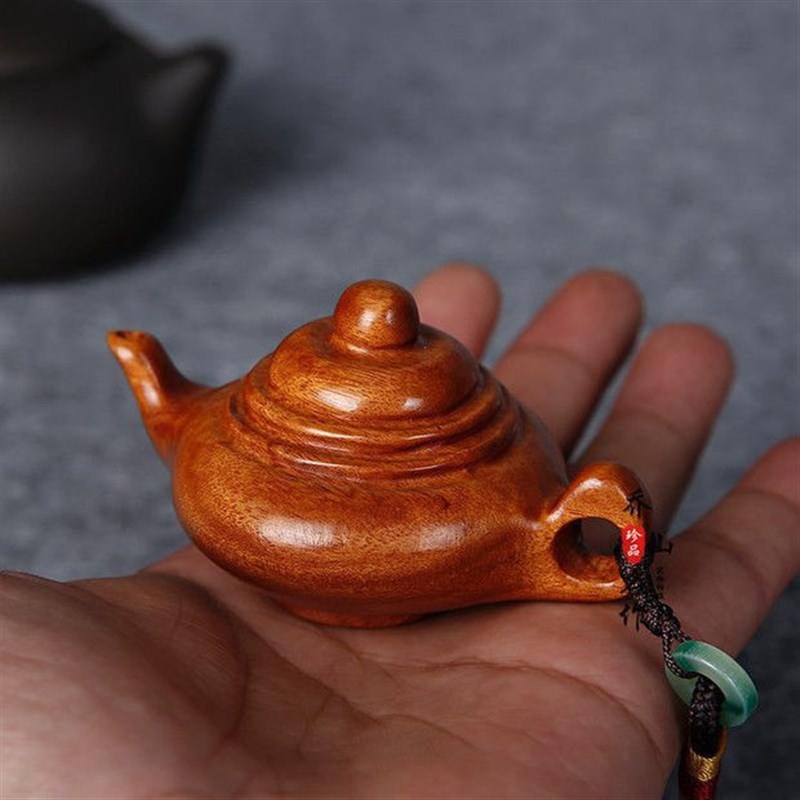 花梨木把把壶老挝花梨木麻将把把壶手把件茶壶文玩红木雕刻挂件工