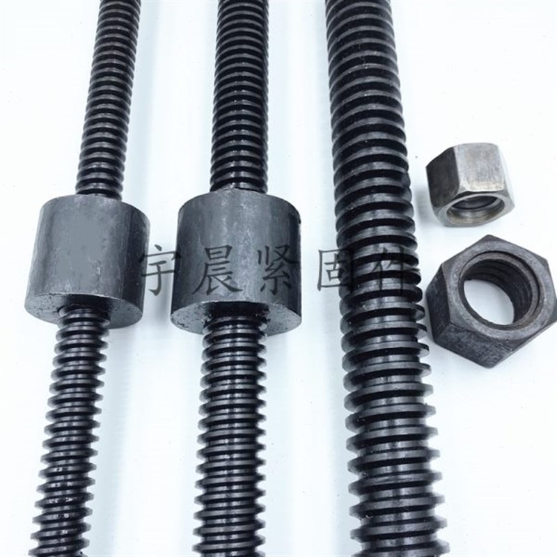 45#钢梯形扣丝杆 定制圆螺母螺杆套装T型丝杠方牙粗牙1米1.5米2米