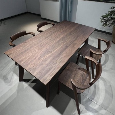 新中式实木餐椅家用餐桌椅组合现代简约轻奢高级感餐桌椅小户型