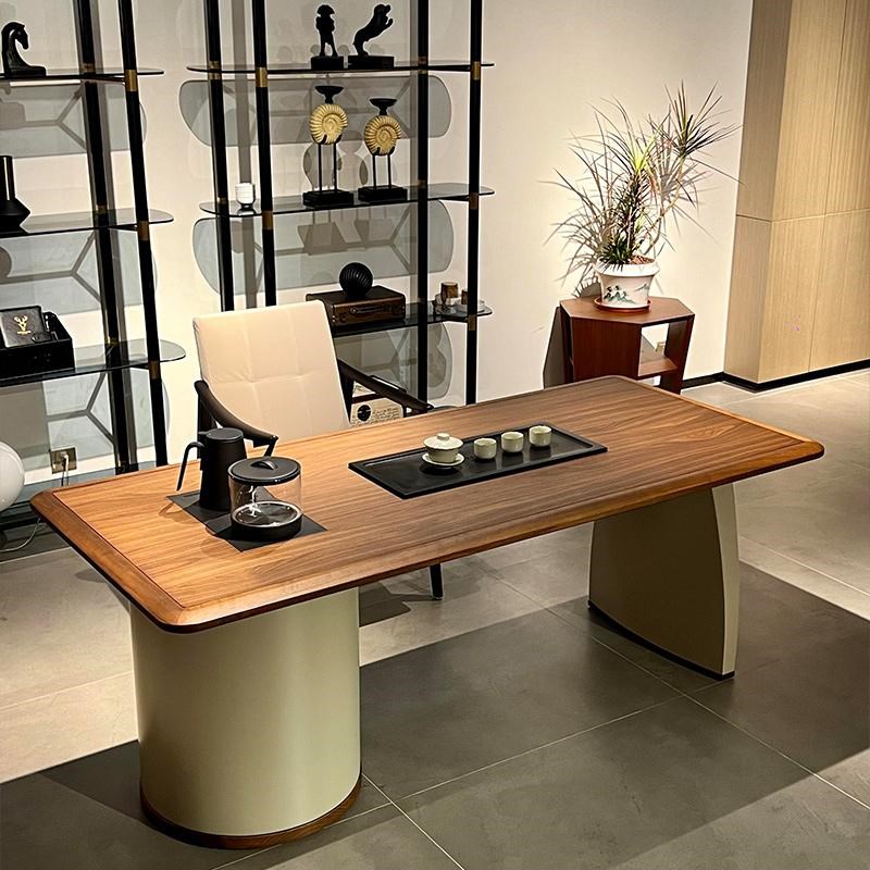 新中式实木茶桌2025新款高端胡桃木办公室泡茶桌茶室茶馆家用茶台