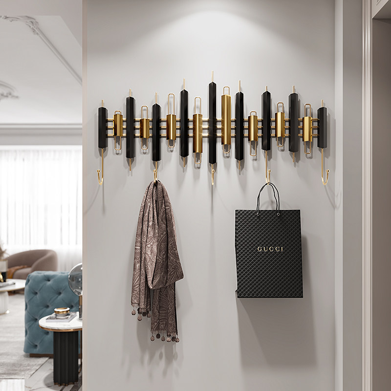 高级挂衣钩壁挂卧室衣帽架t轻奢入户门创意玄关衣服挂衣架琴键挂