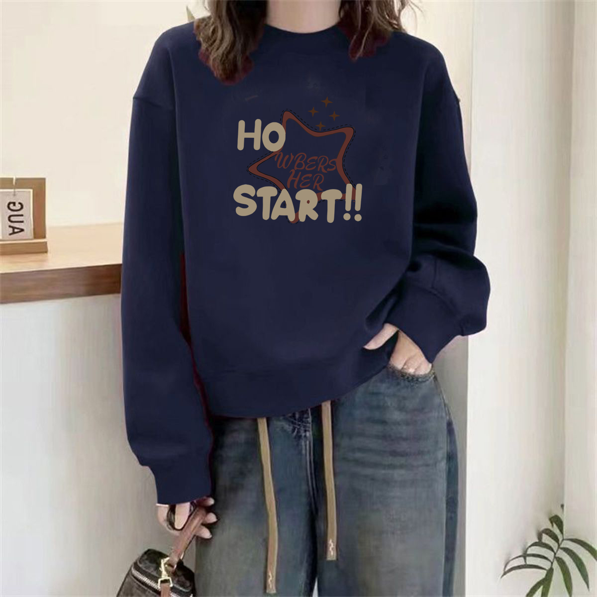 大牌即墨100%纯棉加绒加厚卫衣女