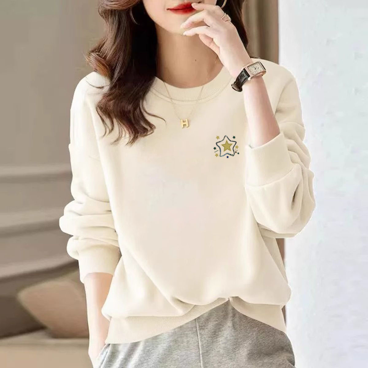 山东即墨加绒加厚保暖卫衣女新款