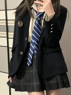 秋冬款日系学院风制服小西服收腰徽章小个子花千猪jk西装外套女