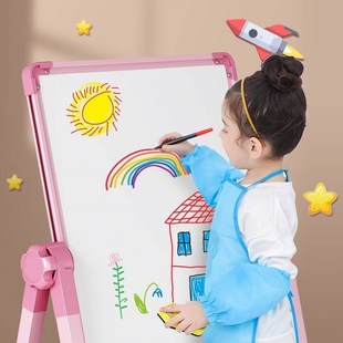 无尘白N板涂色可擦写字小黑 儿童涂鸦画板宝宝磁性双面家用支架式