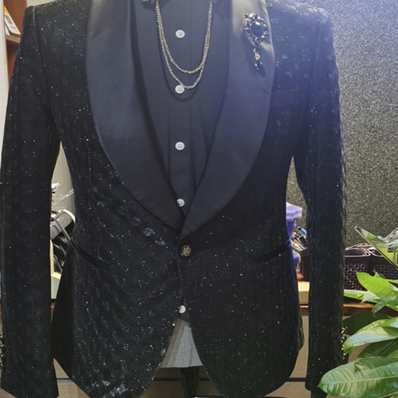 量身定制高端男士西服套装艺考播音主持人L舞台演出服春晚西装礼