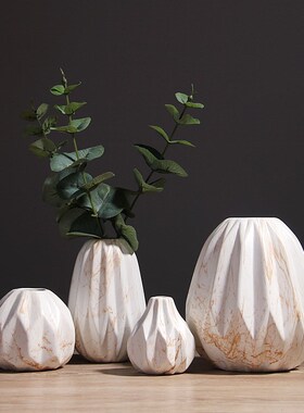 酒店装饰品摆件陶瓷瓶客厅摆设台大理石艺术U品创意时尚摆台