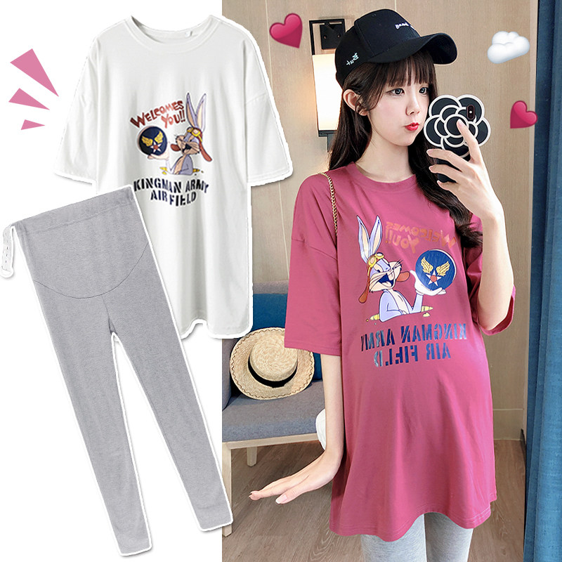 孕妇夏装套装大码宽松上衣夏季薄款外出时尚休闲网红打底裤两件套,孕妇装/孕产妇用品/营养,套装,淘宝优惠券,粉丝福利购,淘宝优惠卷