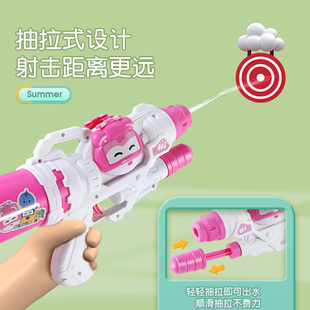 网红抽拉式 水枪儿童玩具喷水男孩女pp孩2021新款 呲水枪大容量射程