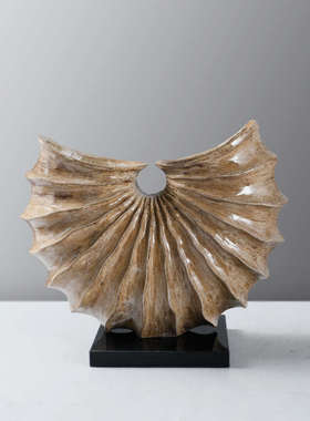 新中式简约抽象仿木雕塑摆件现代样板间客厅玄关博W古架艺术品摆