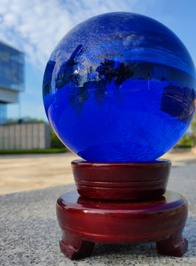 精品蓝色水晶风水k球客厅玄关卧室书桌升学送礼家居装饰小礼品摆