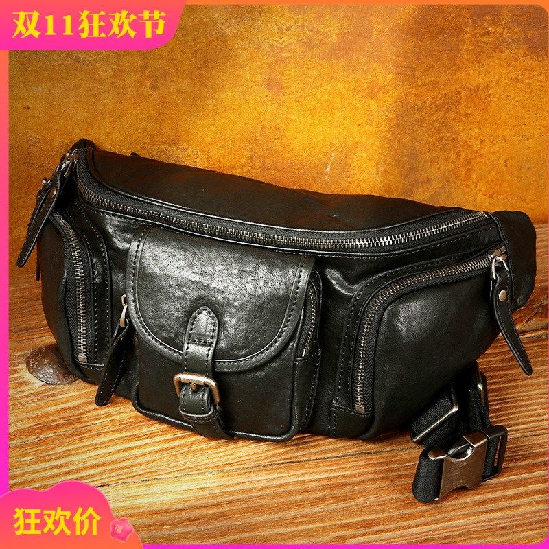 麦为街头潮流真皮胸包男包休闲斜挎包头层牛皮腰包多功能单肩包潮,箱包皮具/热销女包/男包,胸包,淘宝优惠券,粉丝福利购,淘宝优惠卷