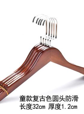 古实木衣XMB架服批成人原木色旧质白色复女装木衣挂装店衣撑儿童