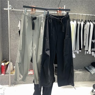 中药直筒束脚长裤 917工装 宽松百搭街头风阔腿褶皱休闲裤 女春季 裤