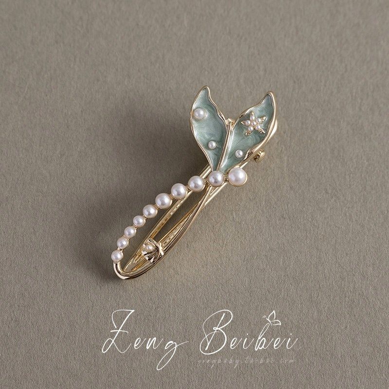 月半潮~仙气鱼尾侧边发夹 高档蓝色刘海夹百搭珍珠发卡发饰鸭嘴夹,饰品/流行首饰/时尚饰品新,发饰,淘宝优惠券,粉丝福利购,淘宝优惠卷