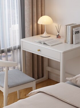 北欧实木白色书桌小户型梳妆台长60/70CM现O代简约学习办公电脑桌