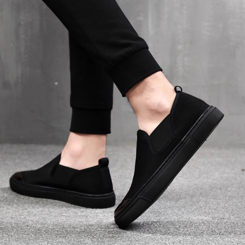 2024新款透气布鞋男士休闲鞋韩版潮流百搭懒人鞋黑色一脚蹬鞋子男,流行男鞋,乐福鞋（豆豆鞋）,淘宝优惠券,粉丝福利购,淘宝优惠卷