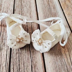 婴儿布鞋 12个月女婴学步鞋 宝宝鞋 软底透气好穿 满月百日童鞋 春季