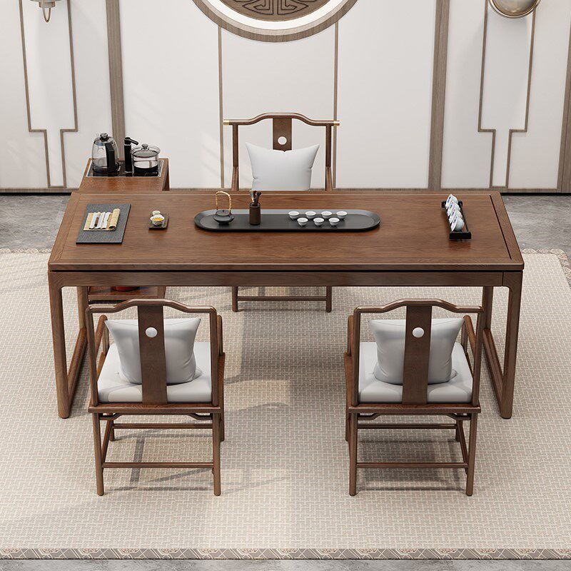 新中式禅意实木茶桌椅组合办公室茶几功夫茶桌阳台茶桌家用小茶台