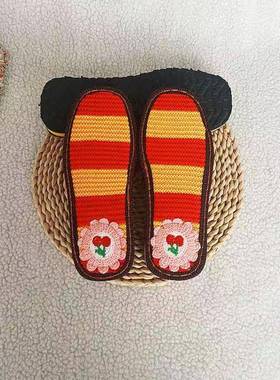 秋冬毛工diy13835毛线勾鞋线毛线手拖鞋底家居防滑鞋底毛线拖鞋