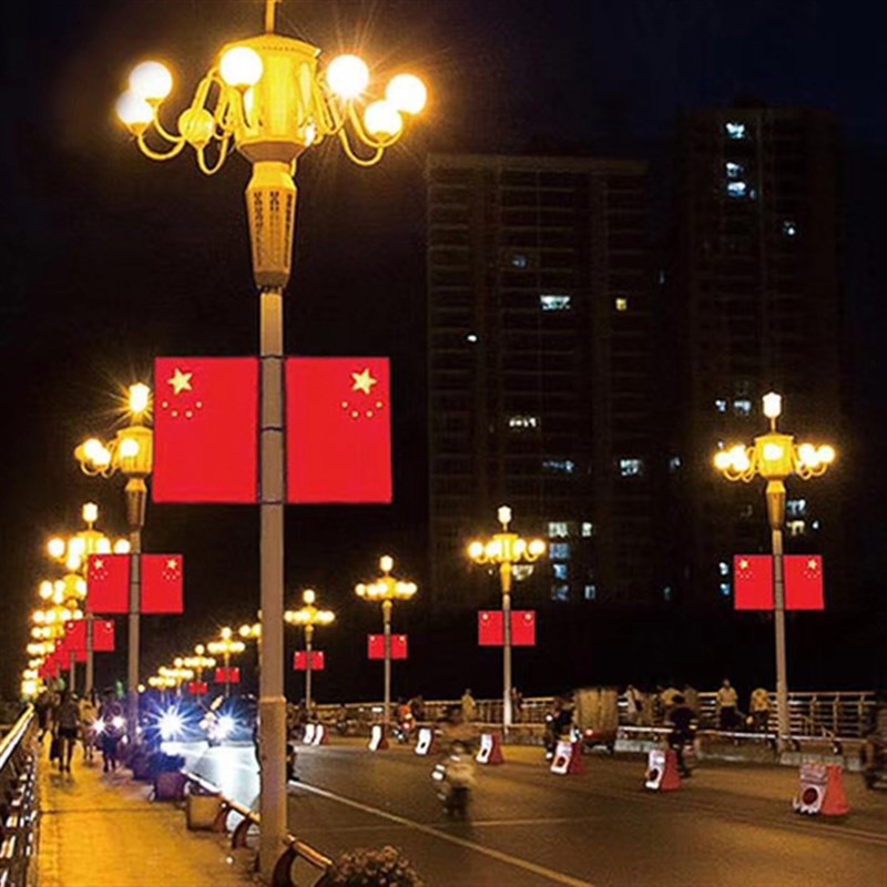 新品户外街头路灯红旗led灯城市建设双J面室外路灯红旗路灯箱定制