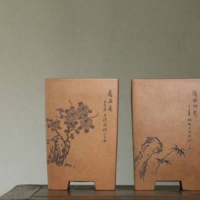 现货速发玖紫轩i秦夕洪四方紫砂花盆段泥柴烧大号兰花蕙兰墨兰建