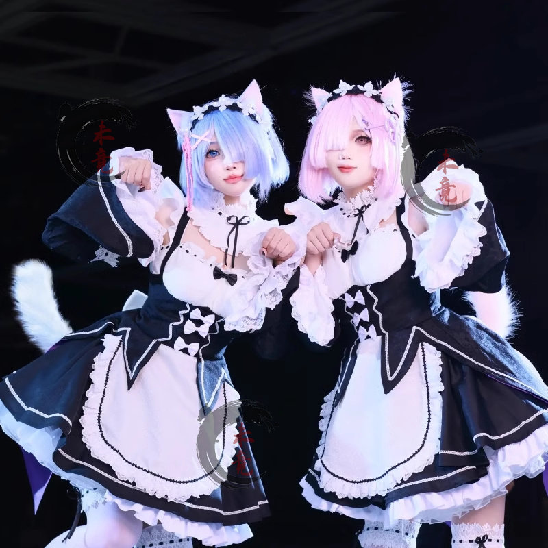 蕾姆cos服从零开始的异世界生活cosplay二次元萝莉拉姆假发全套图片