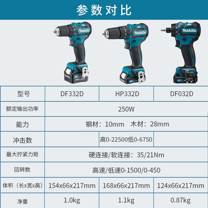 新品起子机电钻DF332D/DF032D手持家用12V电动螺丝批冲击钻HP332D