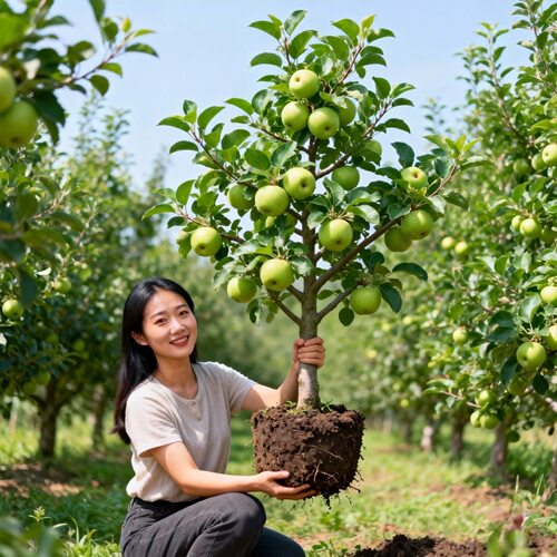 瑞雪苹果树苗南北方庭院地栽盆栽种植矮化特大果嫁接苗当年结果
