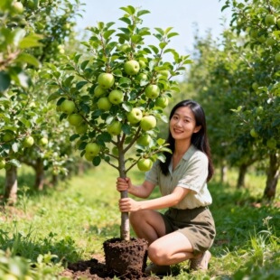 红富士苹果树果苗特大嫁接南北方种植盆栽地栽耐寒抗旱带土苹果苗