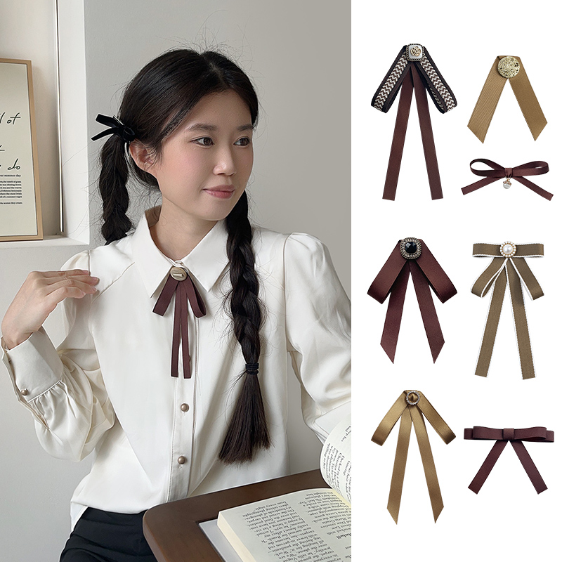 咖色系领结高档新款百搭JK蝴蝶结