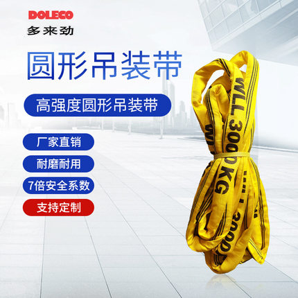 定制德国多来劲德莱奇高强起重柔性7倍欧标100吨环形 圆形吊装带