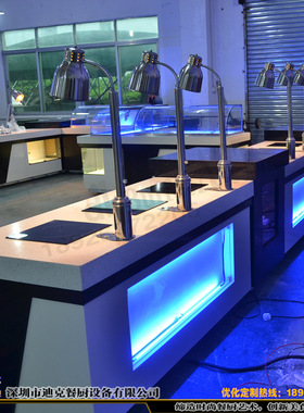 多功能发光布菲台多功能模块布菲桌自助餐厅餐桌大理石餐台buffet