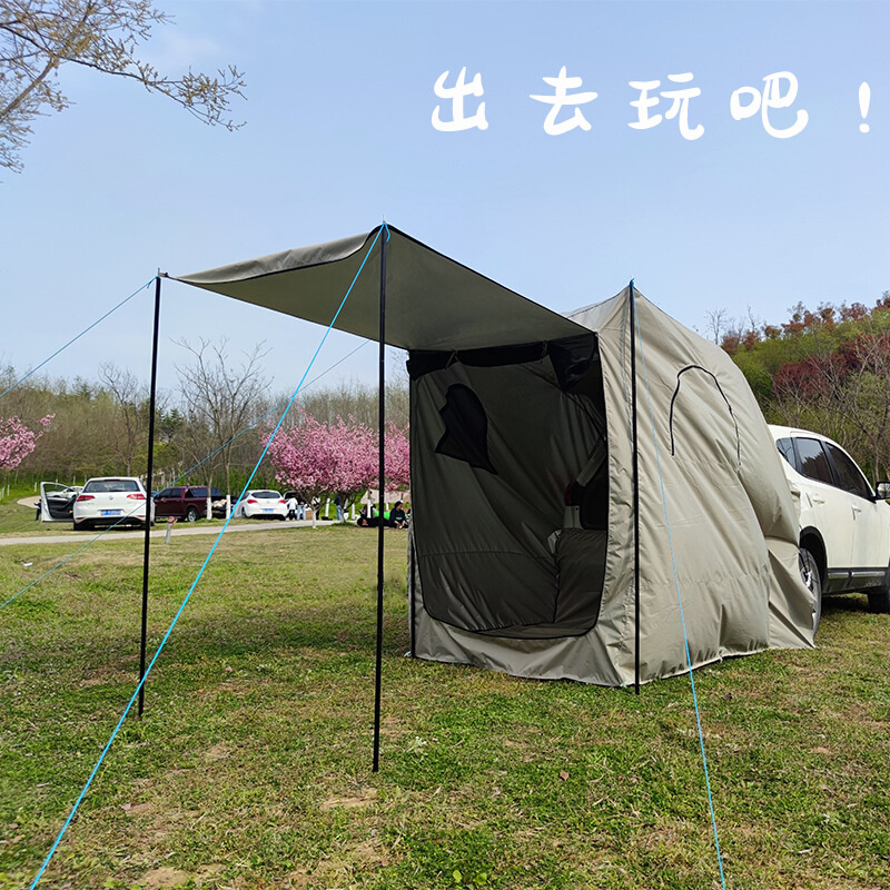 户外多功能汽车延伸车尾帐篷自驾游野露营越野车后备箱车载防晒