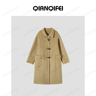 日系牛角扣翻领气质双面大衣 新款 23127 27H