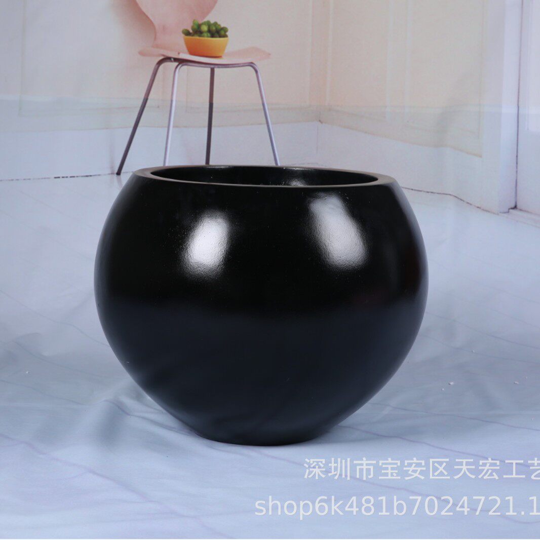 多色圆形花盆厂家直供玻璃钢花盆商场酒店装饰物业小区阳台菜园
