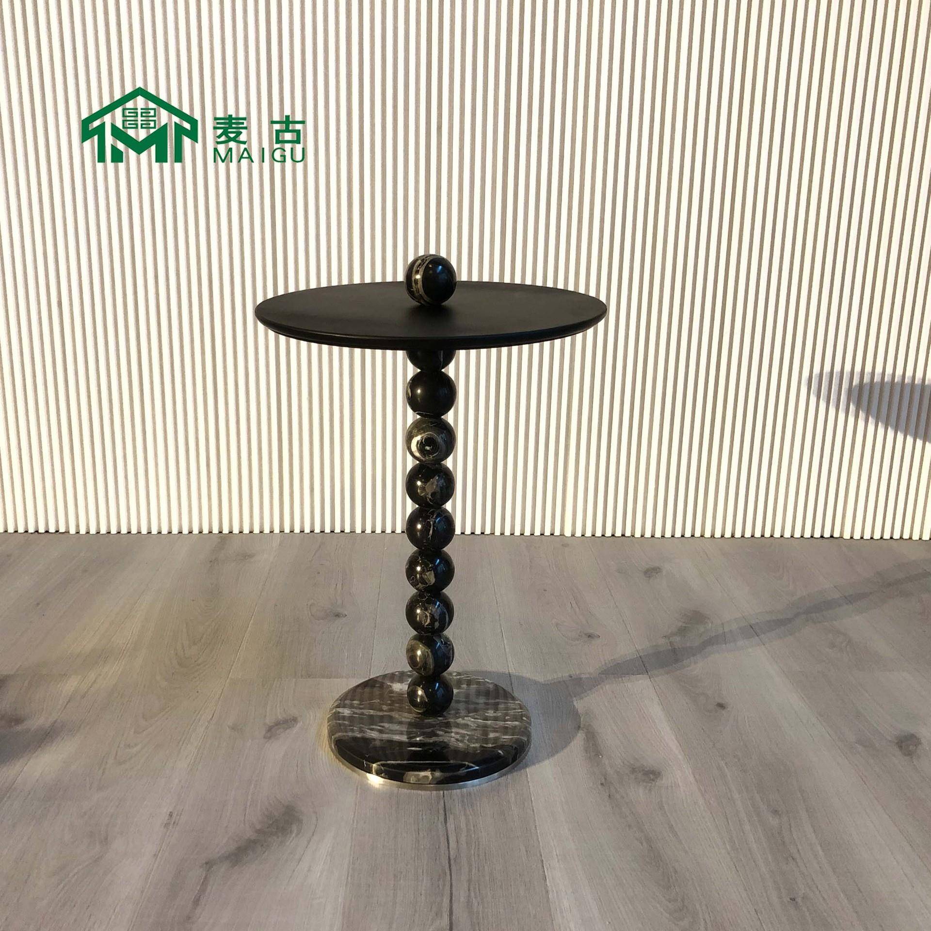 麦古北欧现代小户型大理石亚克力台面边几糖葫芦茶几客厅卧室