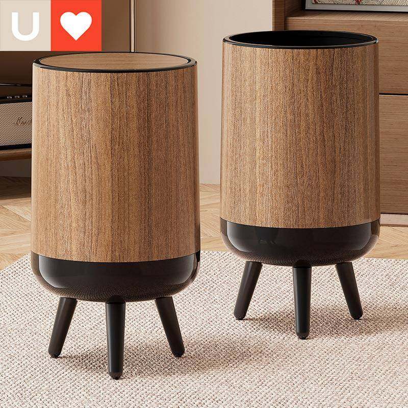 厨房客厅家用木纹垃圾桶轻奢高级感大容量翻盖加厚塑料垃圾篓,电子元器件市场,其它元器件,淘宝优惠券,粉丝福利购,淘宝优惠卷