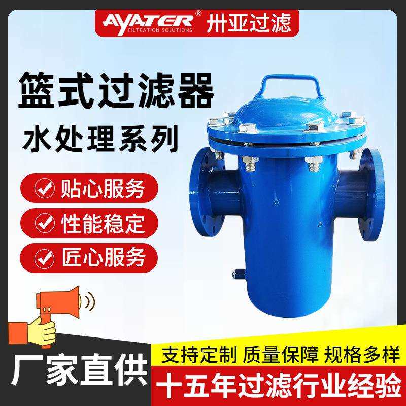 卅亚过滤工业法兰不锈钢篮式过滤器SYT-300L毛发收集器生产厂家