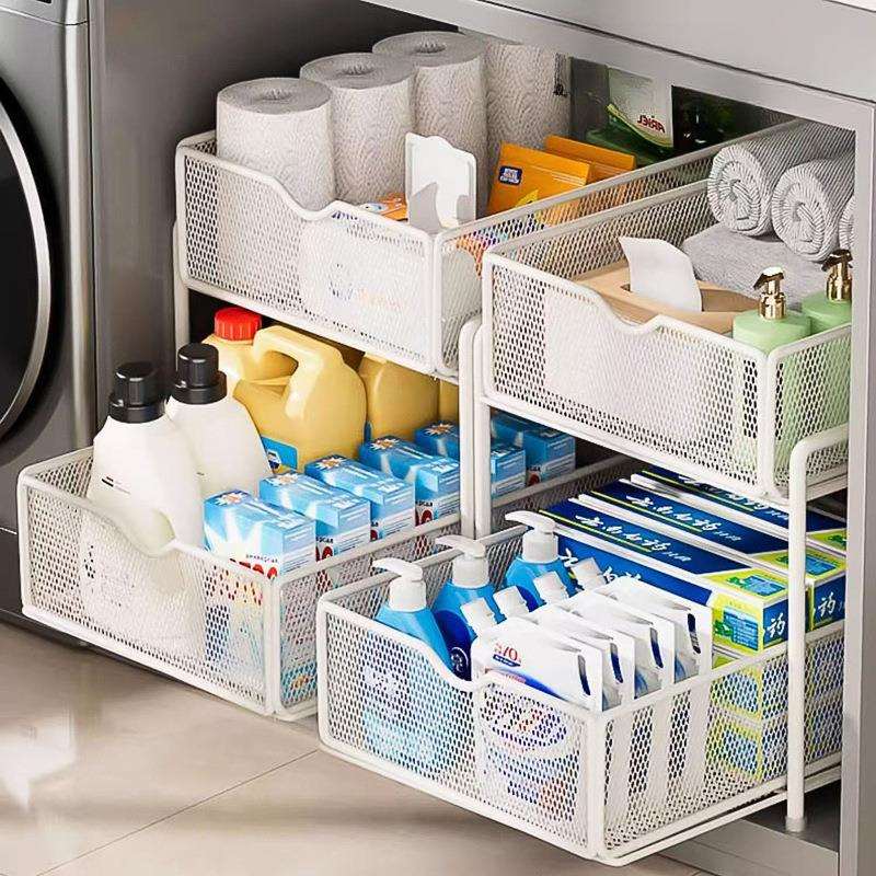 浴室柜置物架卫生间浴室抽拉式抽屉水槽下水池洗手台分层收纳