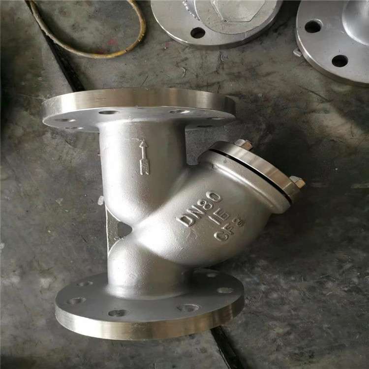 GL41H-40RL DN80工业水污水蒸汽导热油316L不锈钢Y型法兰过滤器