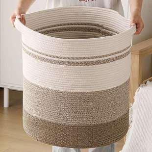 畅销亚马逊棉绳脏衣篮洗衣收纳桶棉线热风棉棉线收纳筐
