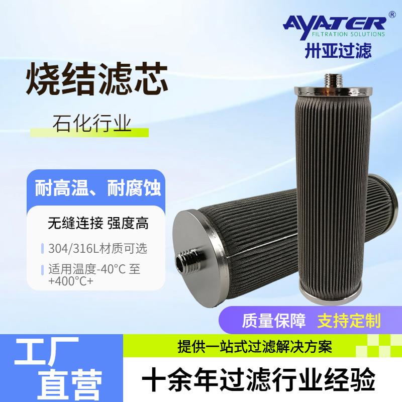 众赢不锈钢金属烧结网烧结滤芯精细化工酸碱过滤烧结滤芯