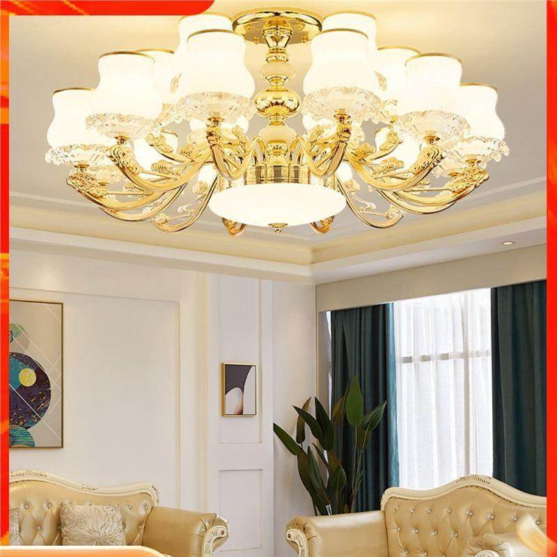 客厅吊灯现代简约欧式大气大厅主灯餐厅灯2023年新款轻奢灯具套餐