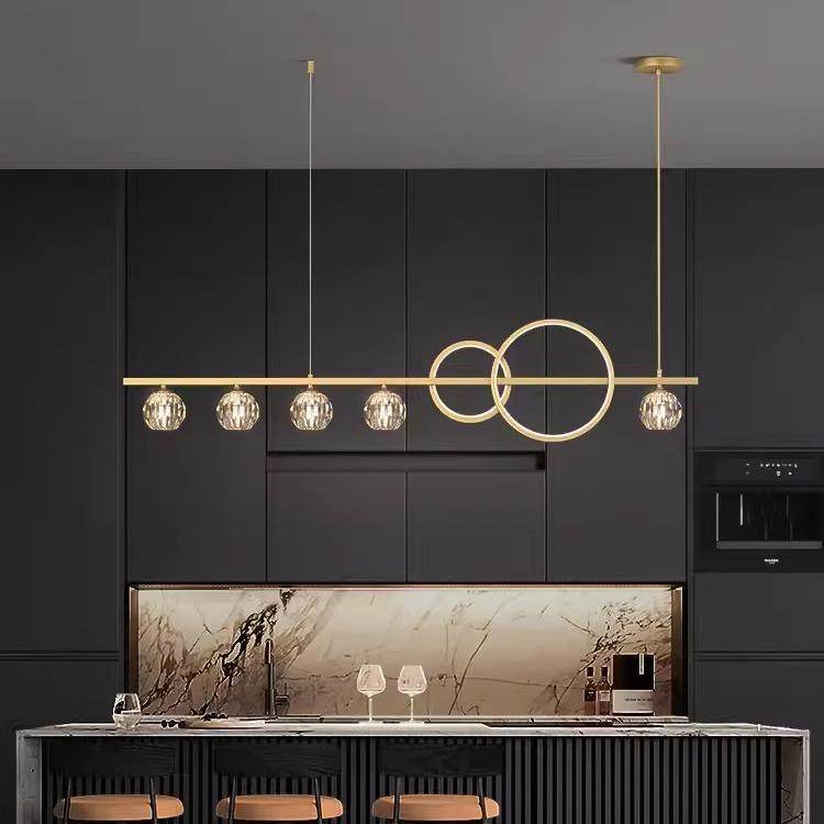 餐厅灯北欧灯具轻奢长条餐桌灯创意饭厅吧台简约现代全铜水晶吊灯,3C数码配件,USB灯,淘宝优惠券,粉丝福利购,淘宝优惠卷