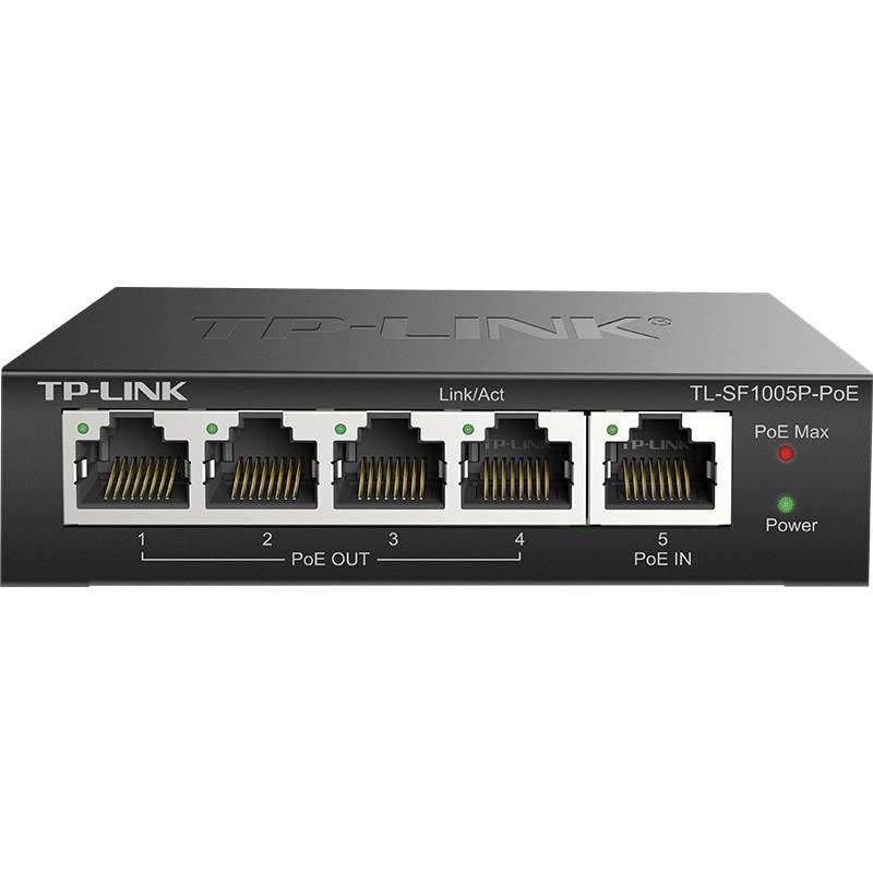 TP-LINK TL-SF1005P-PoE百兆5口PoE信号中继器1分4口标准PoE延长