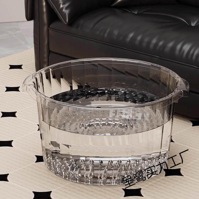 泡脚桶家用加高加深按摩养生洗脚桶加厚透明高颜值过膝大号足浴盆