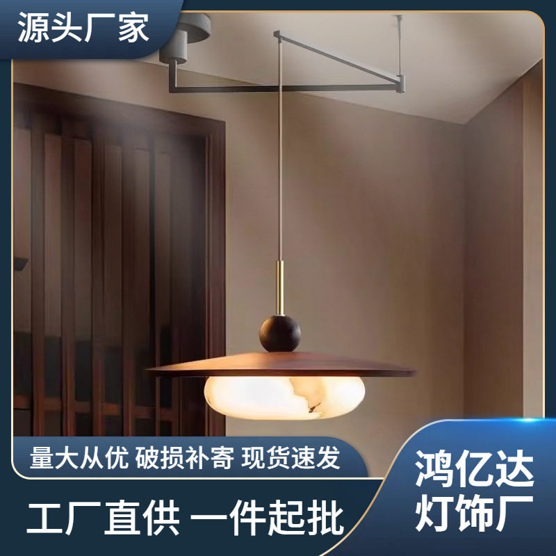 餐桌创意移位灯具原木【草木云石人间餐厅摇臂艺术可吊灯高级】
