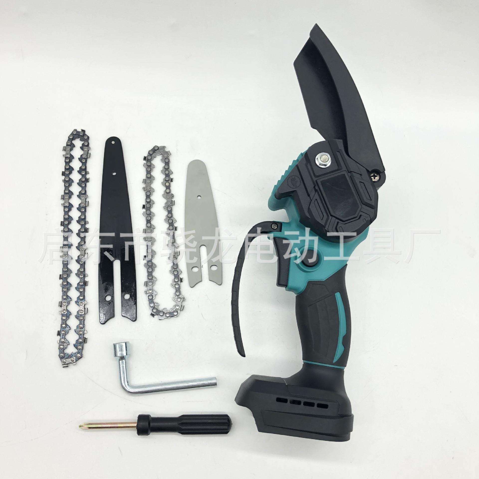 4寸充电无绳迷你电链锯木工锯单手电动锯园林伐木锯锂电链锯